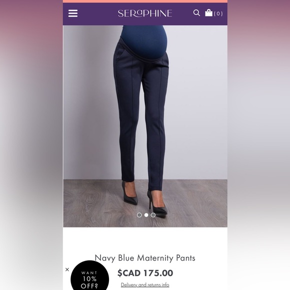 Seraphine Maternity Navy blue- slim fit. - Picture 3 of 4
